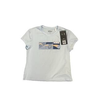 Prince Girls Graphic Tennis T-Shirt Size Medium Light Blue UPF 50+ Wicking